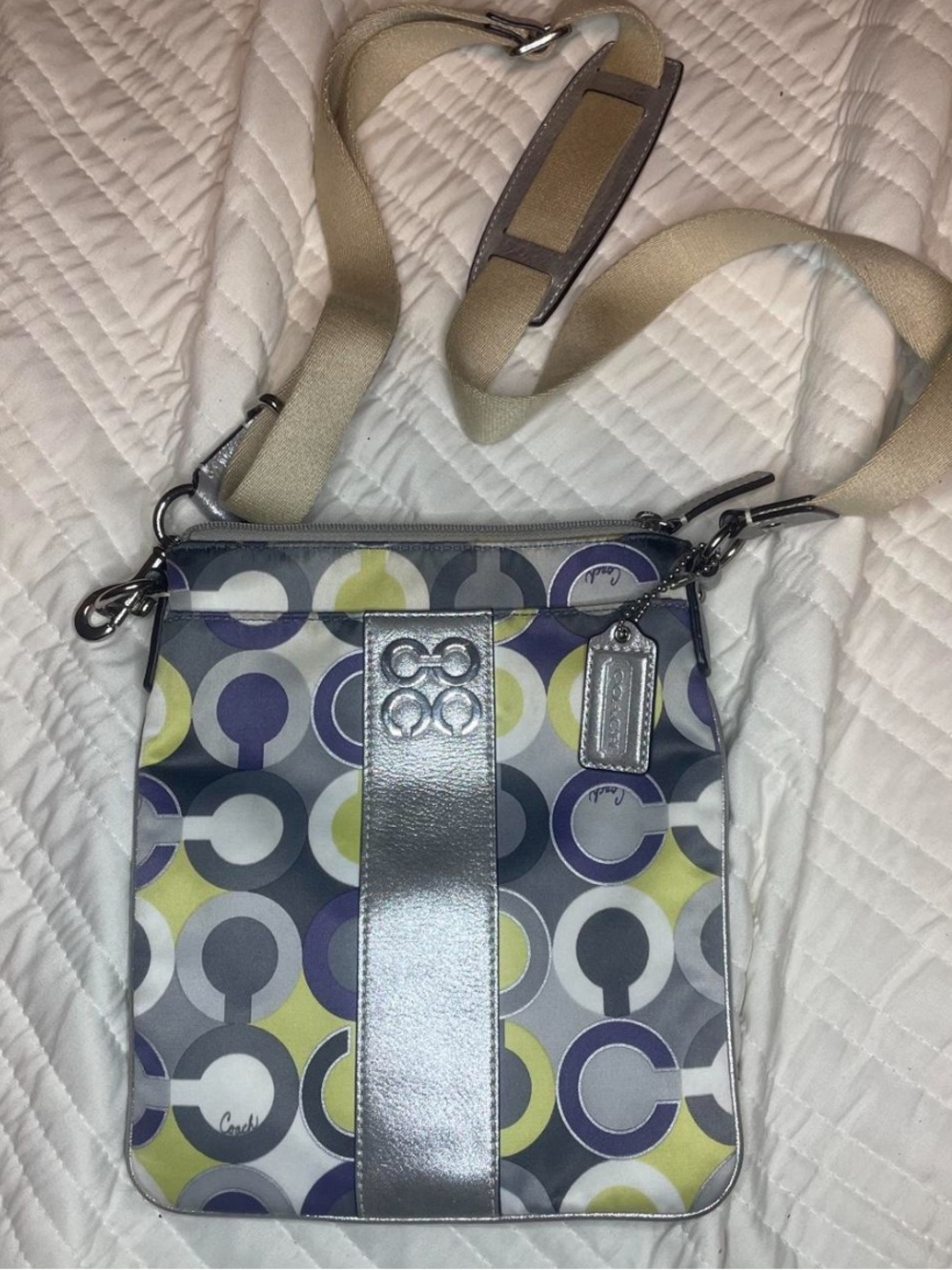 Vintage Coach Poppy Optic C swing pack crossbody bag